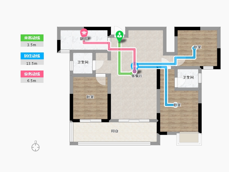 湖南省-邵阳市-新邵雍翠怡景-82.96-户型库-动静线