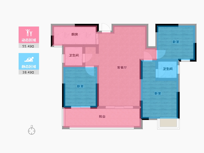 湖南省-邵阳市-新邵雍翠怡景-82.96-户型库-动静分区