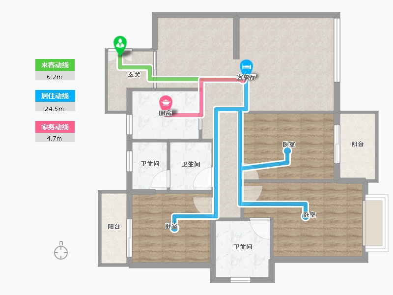 湖北省-黄冈市-卓达天下-96.60-户型库-动静线