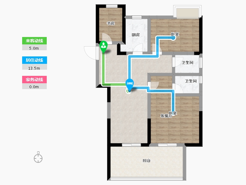 湖北省-咸宁市-中粮祥云地铁小镇-86.51-户型库-动静线