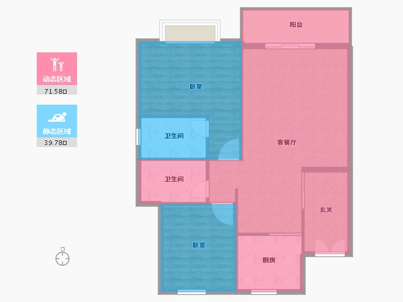 湖北省-黄冈市-卓达天下-102.74-户型库-动静分区