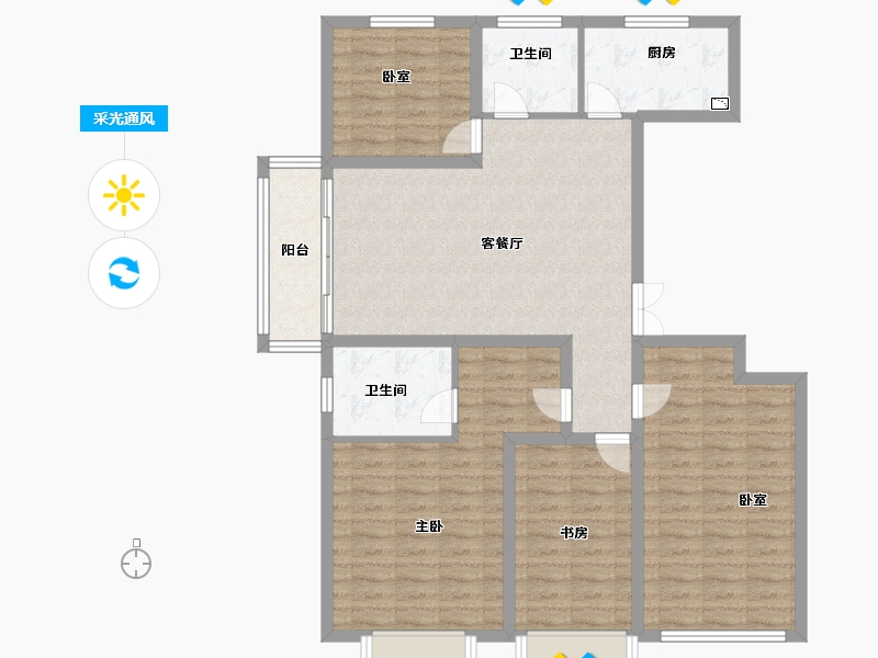 江苏省-宿迁市-广博丽景湾-110.00-户型库-采光通风