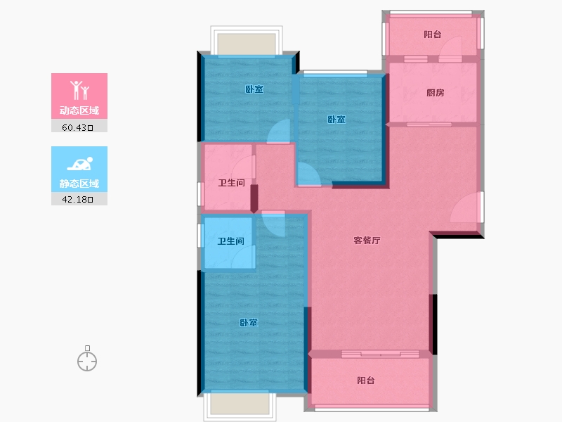 湖北省-黄冈市-翡翠国际-91.54-户型库-动静分区