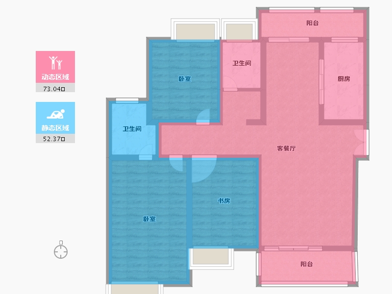 河南省-南阳市-钓鱼台壹号-111.45-户型库-动静分区