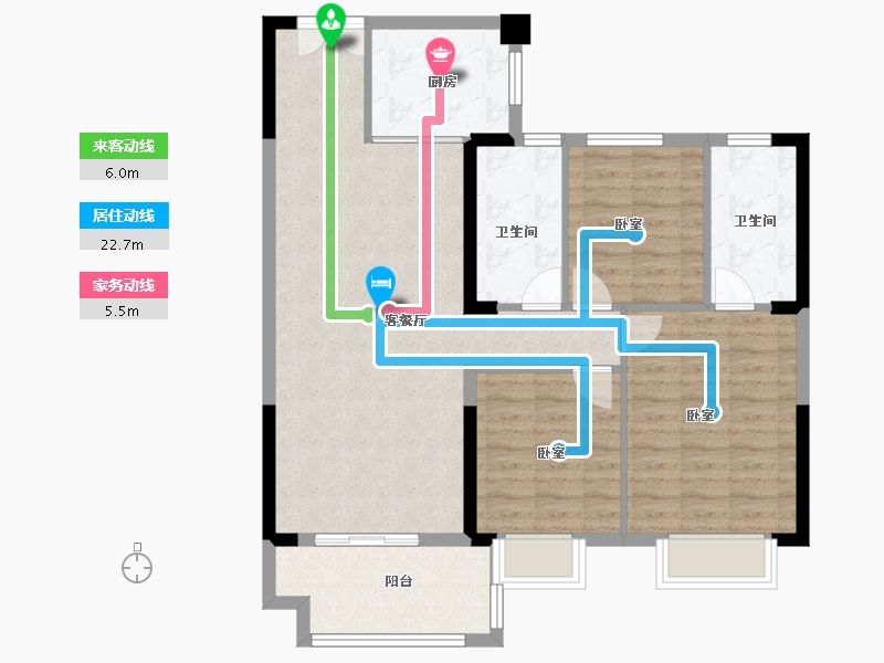 湖北省-黄冈市-蕲春城市花园3期-92.00-户型库-动静线