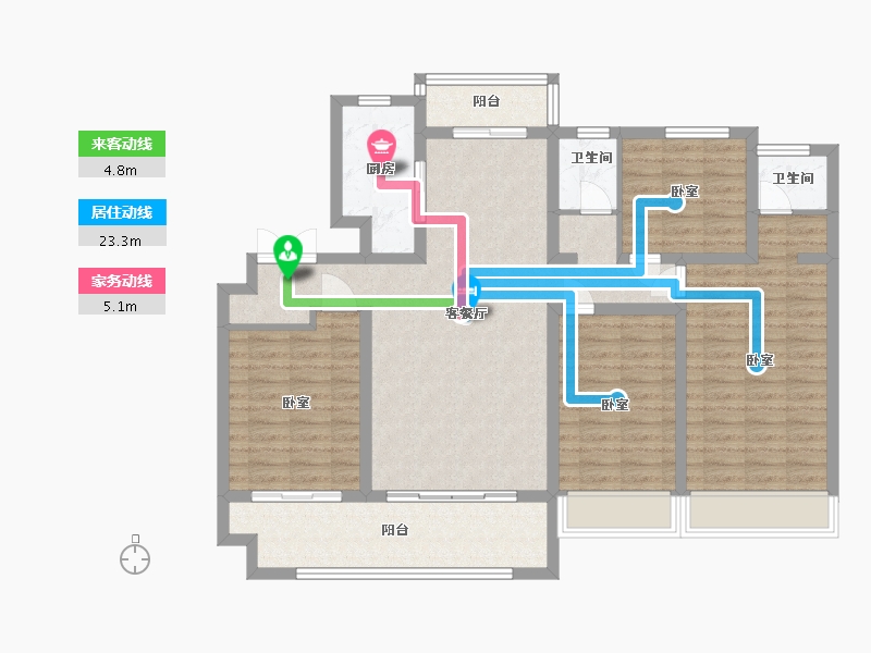 河南省-许昌市-常绿北海壹号院-114.00-户型库-动静线