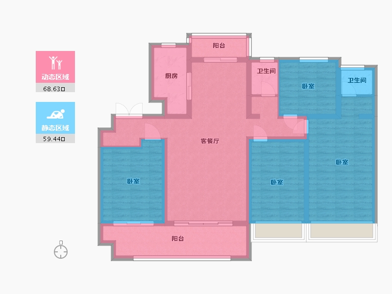 河南省-许昌市-常绿北海壹号院-114.00-户型库-动静分区