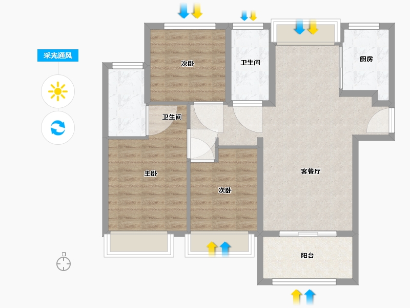 福建省-厦门市-中交国贸鹭原-88.00-户型库-采光通风