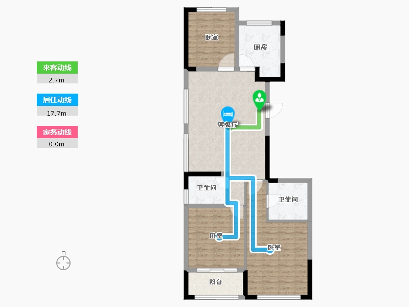 浙江省-金华市-秦王公馆-90.02-户型库-动静线