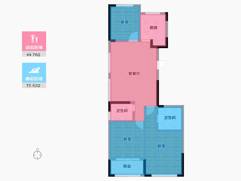 浙江省-金华市-秦王公馆-90.02-户型库-动静分区