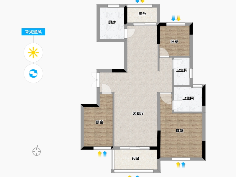 湖北省-十堰市-太学府-89.81-户型库-采光通风