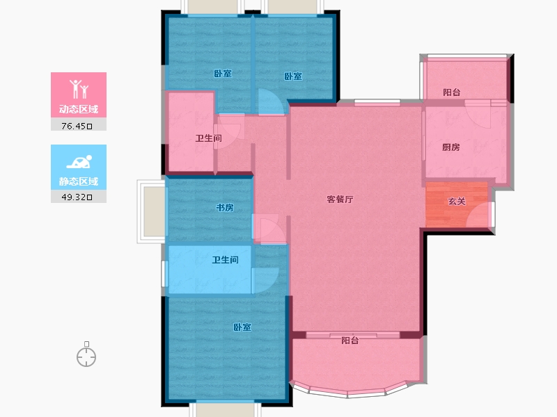 湖南省-岳阳市-恒大溪上桃花源-114.00-户型库-动静分区