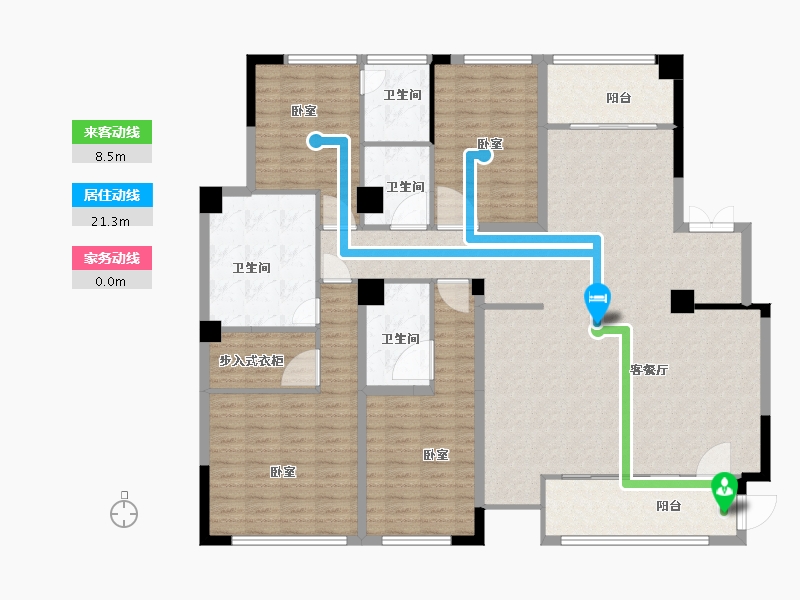 浙江省-宁波市-绿城深蓝公寓-170.00-户型库-动静线