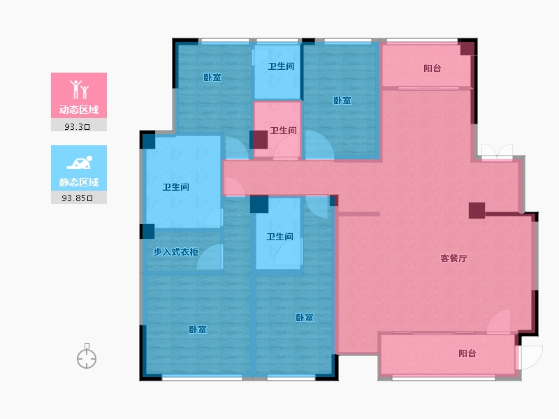 浙江省-宁波市-绿城深蓝公寓-170.00-户型库-动静分区