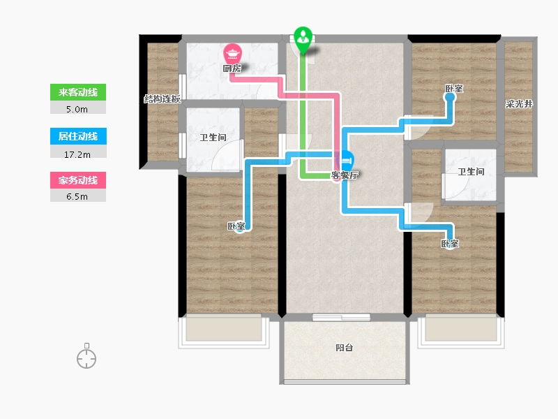 湖北省-黄石市-錦綉·御湖湾-89.85-户型库-动静线