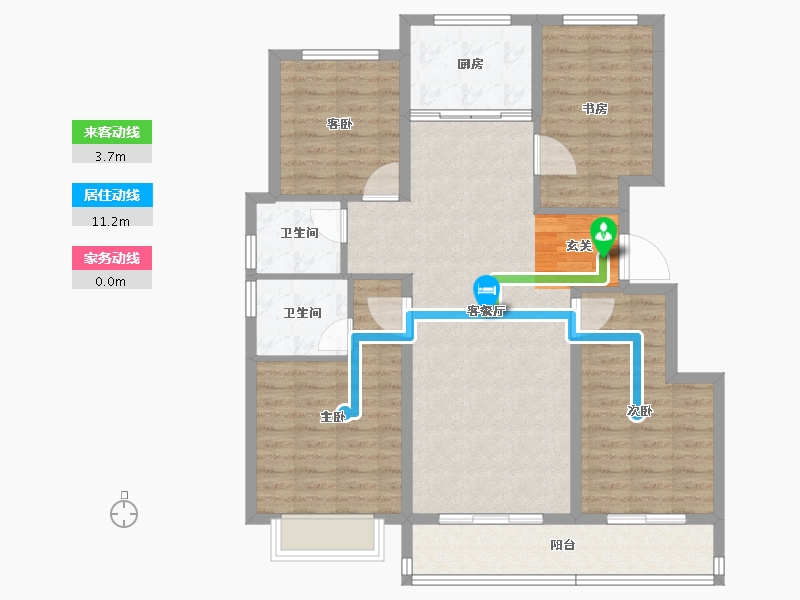 浙江省-金华市-滨江锦绣之城-105.45-户型库-动静线