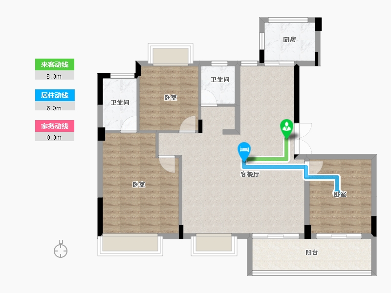 湖北省-襄阳市-东泰湖畔壹号-98.70-户型库-动静线