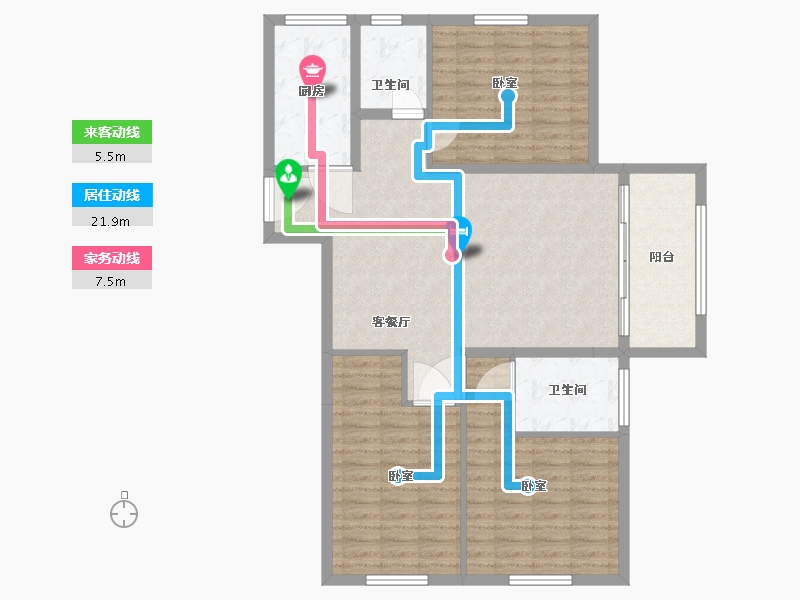 河南省-信阳市-幸福玫瑰园-109.30-户型库-动静线