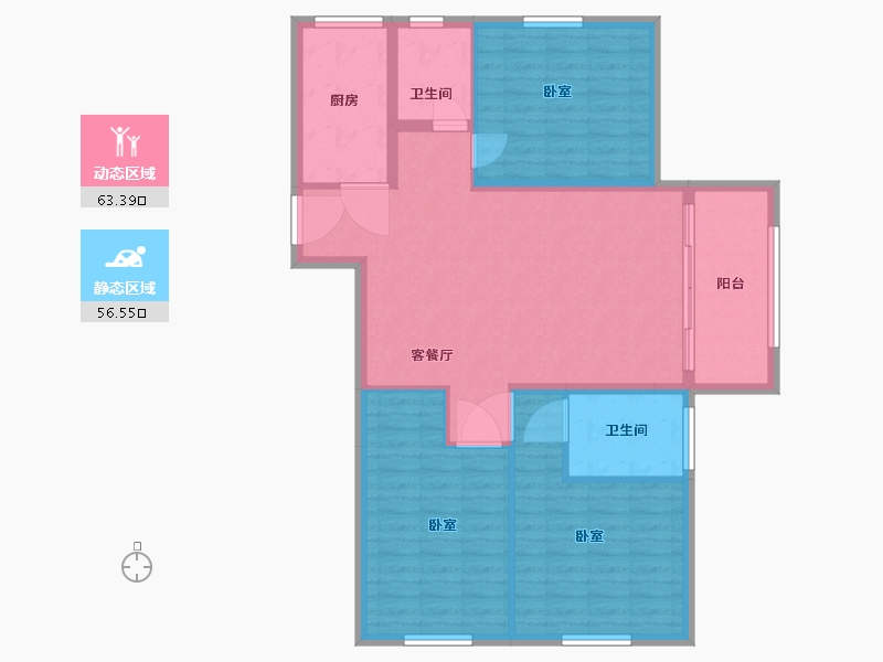 河南省-信阳市-幸福玫瑰园-109.30-户型库-动静分区