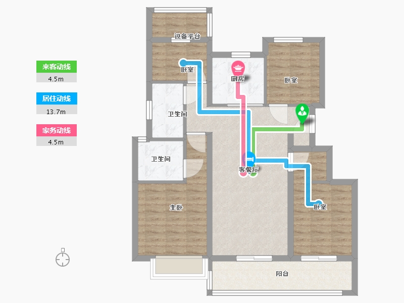 浙江省-宁波市-江望云著里-90.00-户型库-动静线