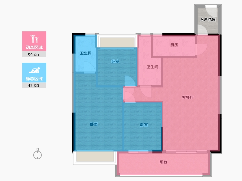 河南省-信阳市-上河城-96.77-户型库-动静分区