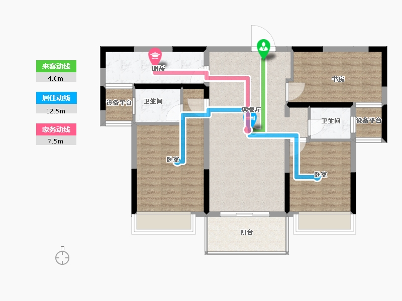 湖北省-十堰市-国瑞中心-92.76-户型库-动静线