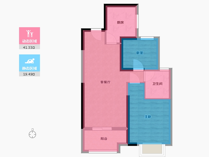 河南省-许昌市-雅居乐翰林雅郡-53.42-户型库-动静分区