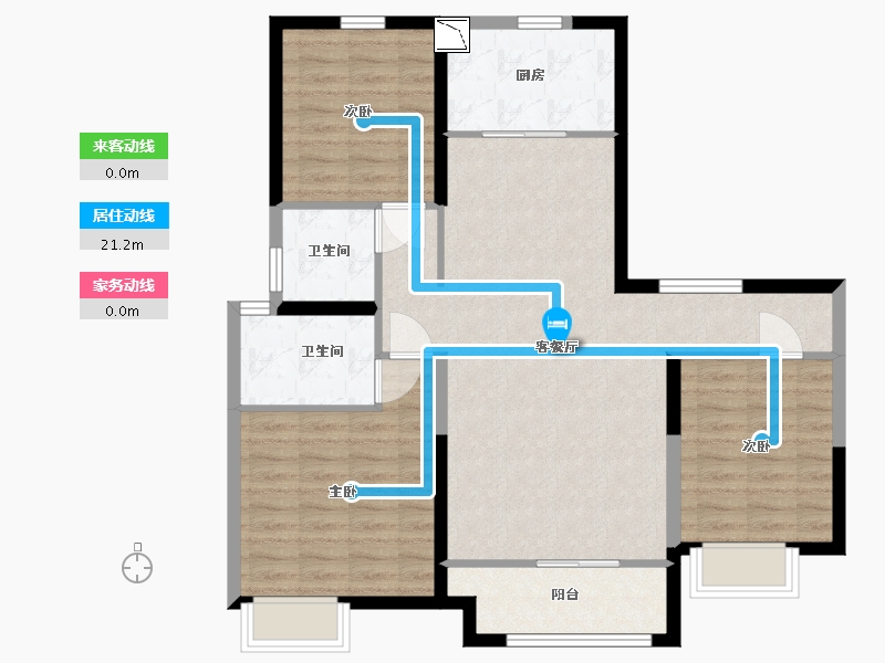 山东省-临沂市-鲁商知春湖-96.00-户型库-动静线