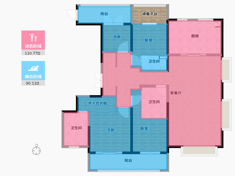 河南省-南阳市-东正·颐和府-187.00-户型库-动静分区