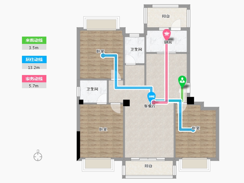 湖北省-黄冈市-翡翠国际-96.51-户型库-动静线