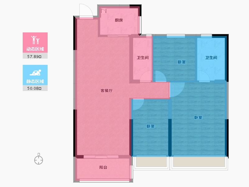 湖北省-咸宁市-当代云府-97.32-户型库-动静分区