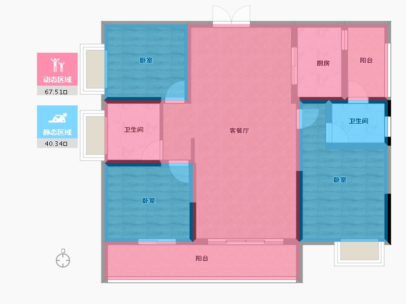 湖南省-株洲市-神骅白金汉宫-96.10-户型库-动静分区