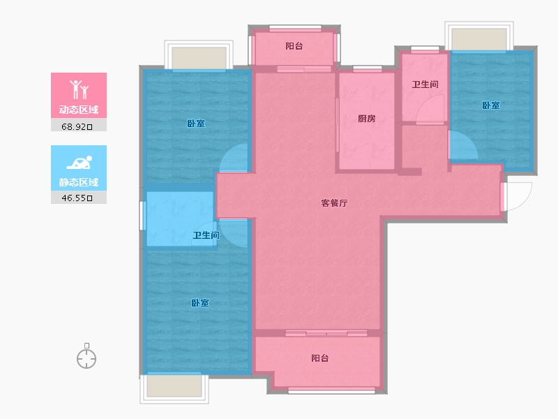 河南省-驻马店市-悦龙台-103.89-户型库-动静分区