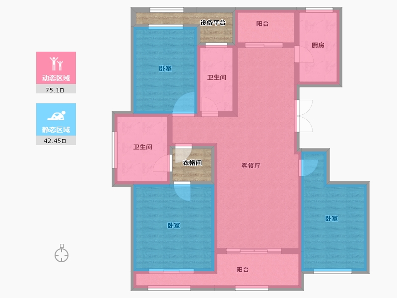 河南省-郑州市-豫发国园-111.30-户型库-动静分区