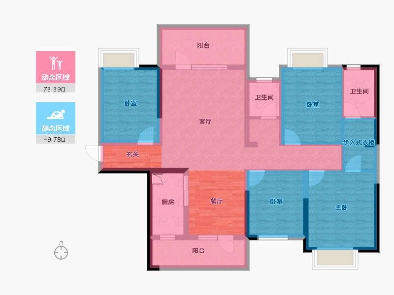 湖南省-衡阳市-沐林当代郡-108.18-户型库-动静分区