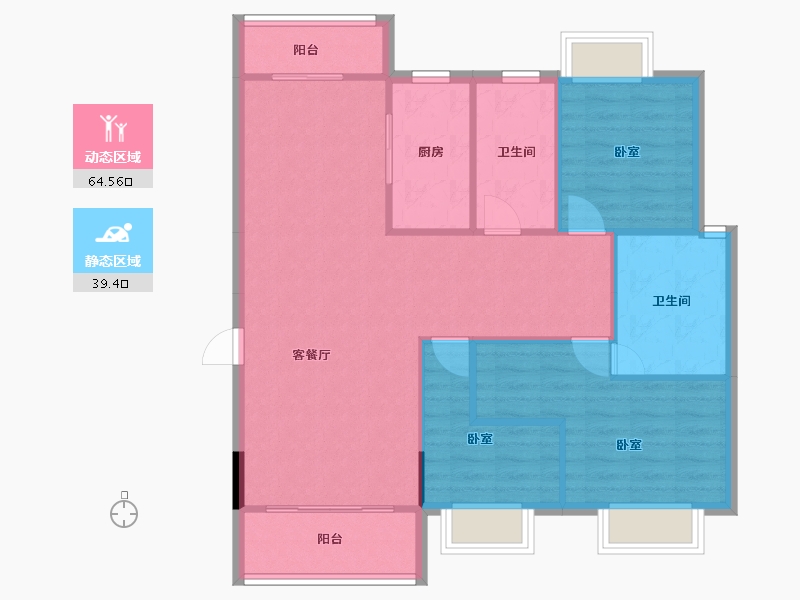 湖南省-株洲市-联谊云庐-95.13-户型库-动静分区