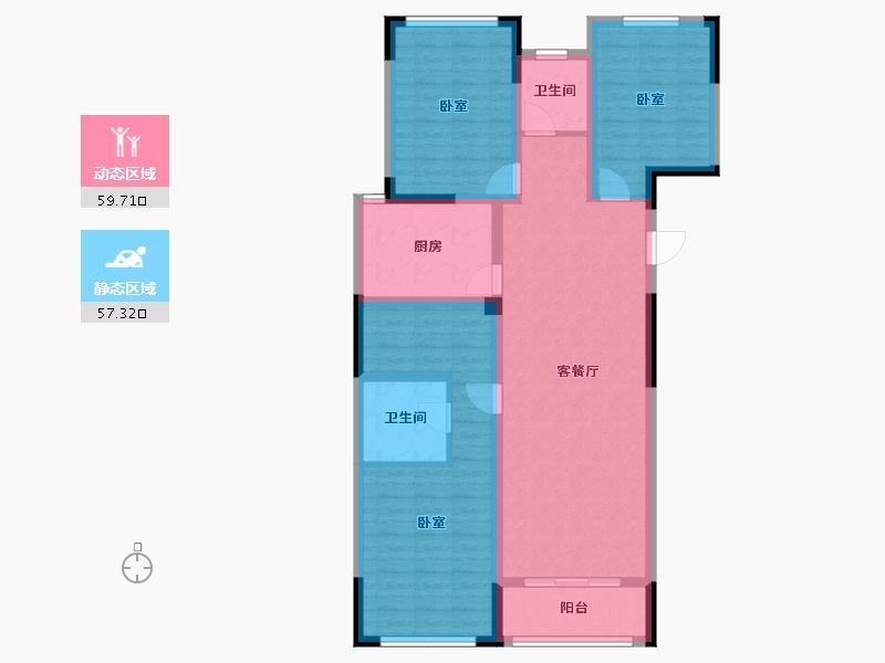 浙江省-金华市-秦王公馆-104.45-户型库-动静分区