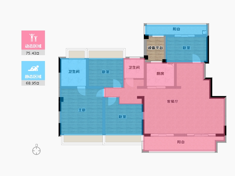 河南省-南阳市-常绿卧龙府-132.00-户型库-动静分区