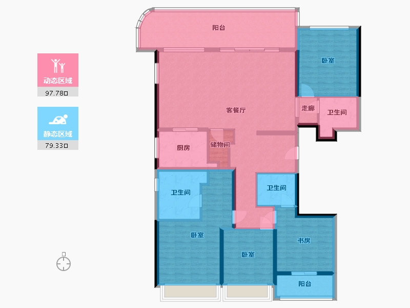 浙江省-杭州市-富春望-159.72-户型库-动静分区