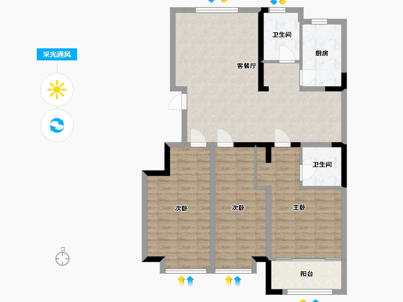 山东省-潍坊市-普兰方城-102.01-户型库-采光通风