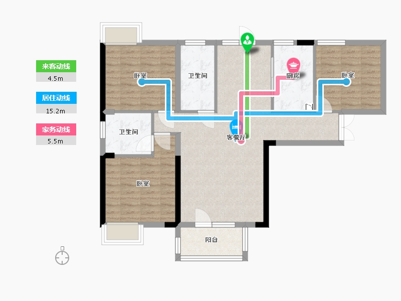 湖北省-武汉市-三和剑桥城-87.11-户型库-动静线