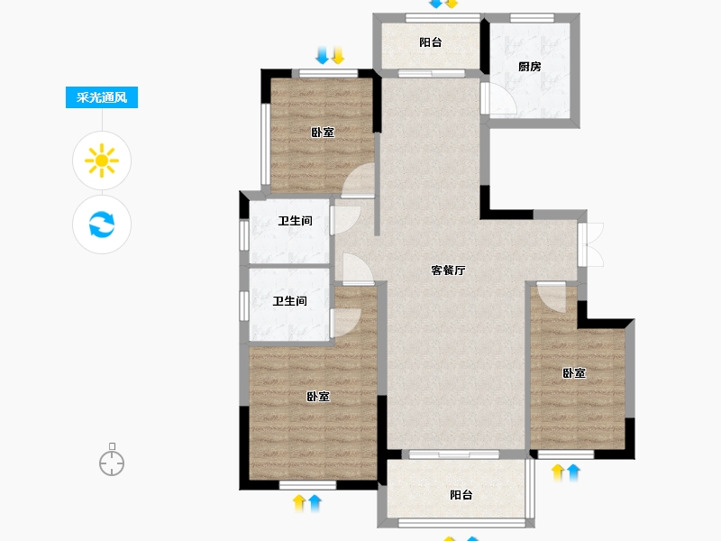 湖北省-十堰市-太学府-97.60-户型库-采光通风