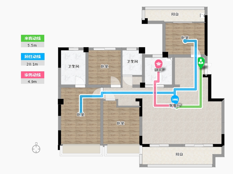 河南省-南阳市-常绿卧龙府-132.01-户型库-动静线