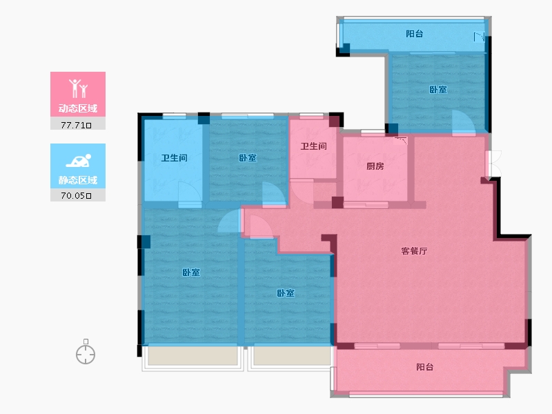 河南省-南阳市-常绿卧龙府-132.01-户型库-动静分区