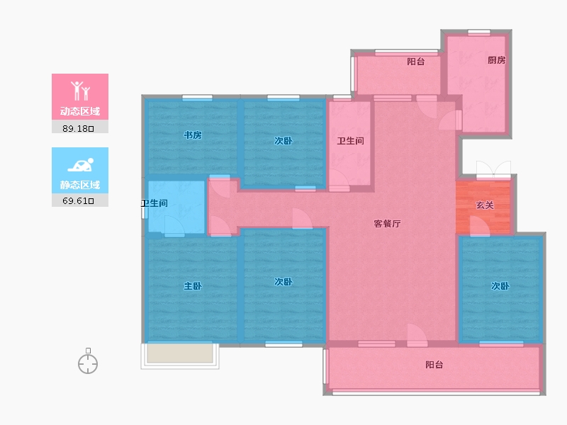 山东省-潍坊市-万特公馆-141.53-户型库-动静分区