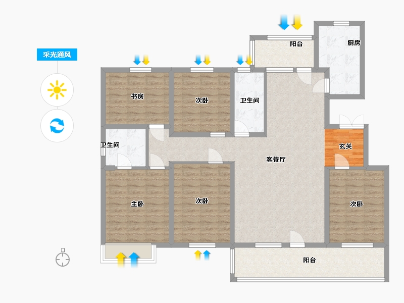 山东省-潍坊市-万特公馆-141.53-户型库-采光通风