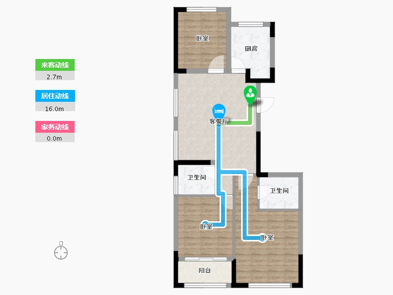 浙江省-金华市-秦王公馆-80.73-户型库-动静线