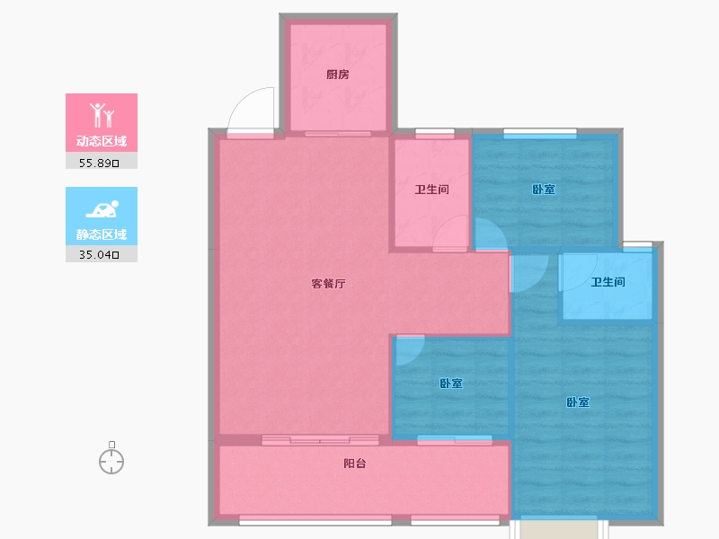 湖北省-孝感市-东方·状元成-83.12-户型库-动静分区