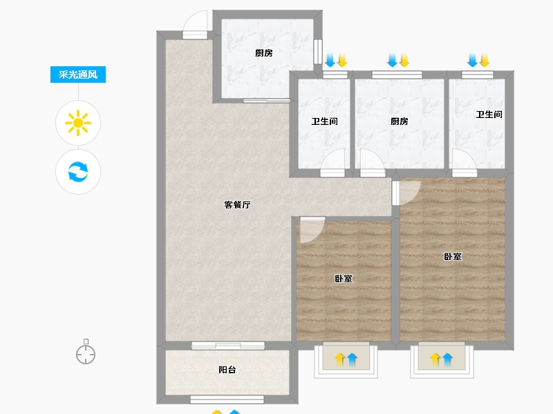 山东省-济宁市-红星瑞马世家-88.00-户型库-采光通风