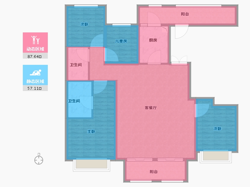 山东省-济南市-新城悦隽-131.00-户型库-动静分区